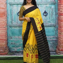 TROPWEAR Pure Cotton Block Print Saree-image-32