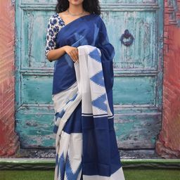 TROPWEAR Geometric Printed Block Print Saree-image-66