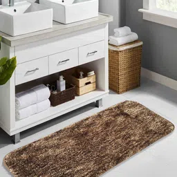 LUXEHOME INTERNATIONAL Hawaii Coffee Brown Anti-Skid Bath Rug-image-13