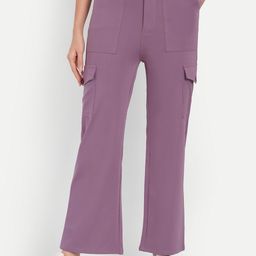 Next One Women Smart Straight Fit High-Rise Easy Wash Cargos Trousers-picture-27