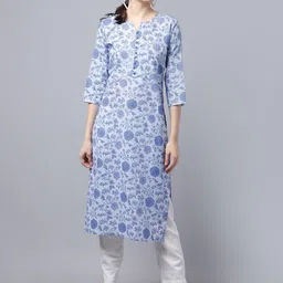 LARGISH Floral Printed Cotton Straight Kurta-picture-10