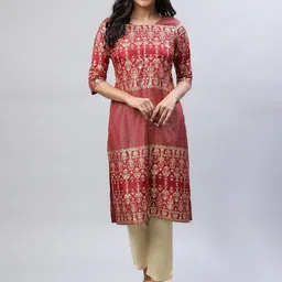 AURELIA Ethnic Motifs Printed Straight Kurta-12