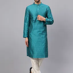 Latest Chikan Garments Ethnic Motifs Woven Design Jacquard Chikankari Kurta With Churidar-10