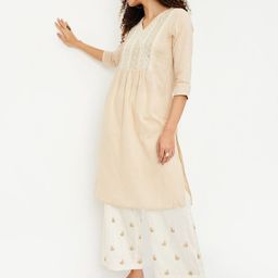 max Ethnic Motifs Embroidered Sequinned Cotton Straight Kurta-image-58