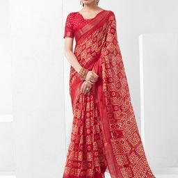 KALINI Batik Printed Zari Saree-picture-19