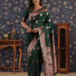 House of Pataudi Ethnic Woven Design Banarasi Saree-image-68