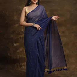 TEEJH Striped Pure Cotton Murshidabad silk Saree-picture-39