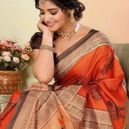 KALINI Ethnic Motifs Woven Design Zari Baluchari Saree-picture-10