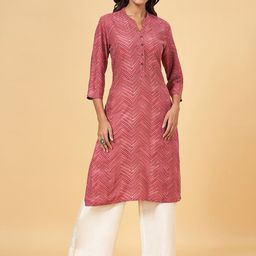 RANGMANCH BY PANTALOONS Chevron Printed Kurta-39