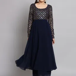 Poshak Hub Foil Printed Georgette Anarkali Kurta-53