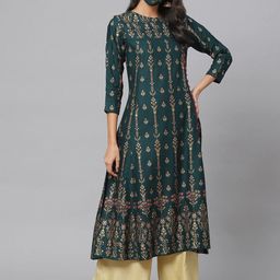 KALINI Ethnic Motifs Printed A-Line Kurta-image-94