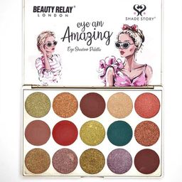 BeautyRelay London Shade Story 15 Shades Eye Shadow Palette - Eye Am Amazing-36