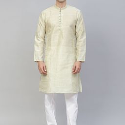 MANQ Men Green Kurta with Pyjamas-52