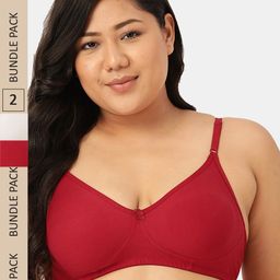 Sztori Pack of 2 Cotton Seamless Non-Padded Bra SZ-P-COOL-WHT-MR-2-image-22