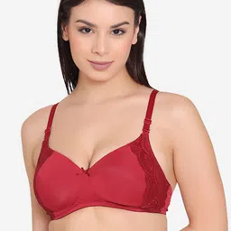 GROVERSONS Paris Beauty Maroon Bra Lightly Padded-image-56