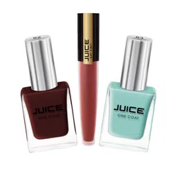 JUICE Set of Nutmeg 62 - Granny Smith Apple 63 Nail Pants & Madly Maroon M43 Liptint-53