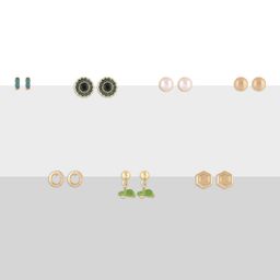Zaveri Pearls Set Of 20 Gold Plated Studs Earrings image 5