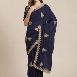 KALINI Ethnic Motifs Embroidered Saree-picture-16