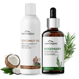 Aravi Organic Set of 100% Pure Rosemary Essential Oil & Coconut Oil for Hair & Skin Care-20
