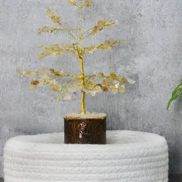 Shubhanjali Citrine Crystal Stone Tree Showpiece-image-50