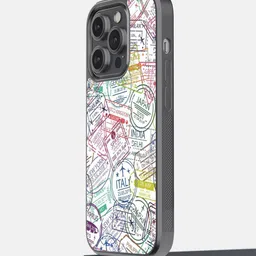 macmerise Immigration Stamps Printed iPhone 14 Pro Bumper Case Cover-75