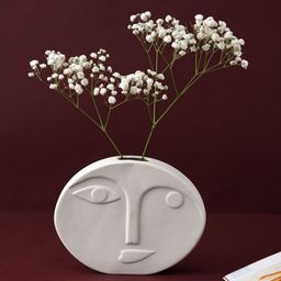 TAYHAA White Face Like Design Ceramic Flower Vase-image-79