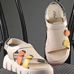 knoos Colourblocked Open Toe Flatform Heels With Backstrap-21