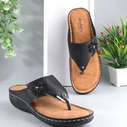 DressBerry Black Textured Open Toe Flats With Laser Cuts-image-65