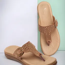 XE Looks Embellished T-Strap Flats With Buckles-45