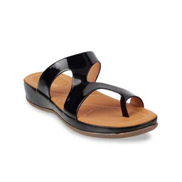 Mochi Women Black One Toe Flats-image-89