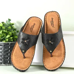 DressBerry Black Textured Open Toe Flats-image-7