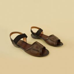 Ozuri Women Open Toe Flats with Laser Cuts-image-31