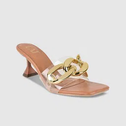 CAI Embellished Open Toe Block Heels-7