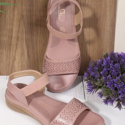 Carlton London Laser Cuts Open Toe Comfort Heels-5
