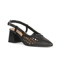 Saint G Leather Backstrap Block Heel Mules-36
