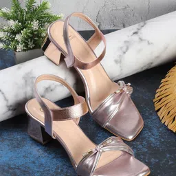 Carlton London Textured Open Toe Block Heels-5