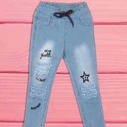 F2M Boys Mildly Distressed Light Fade Acid Wash Jeans-image-88