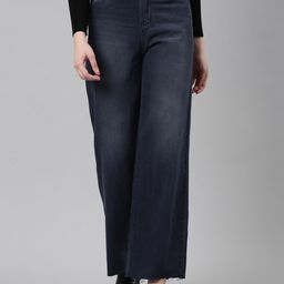 SHOWOFF Women Jean High-Rise Straight Fit Light Fade Dark Shade Acid Wash Jeans-image-12