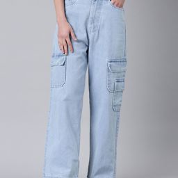 SHOWOFF Women Wide Leg Clean Look Cargo  Jeans-image-14