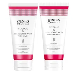 Globus naturals Set of Glycolic & Salicylic Acid Face Wash + Peel Off Mask-27