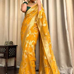 BAESD Floral Zari Banarasi Saree-image-61