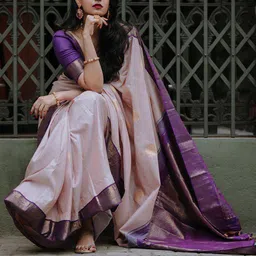 KALINI Woven Design Zari Silk Blend Banarasi Saree-image-83