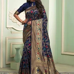 KALINI Woven Design Zari Silk Blend Banarasi Saree-image-91
