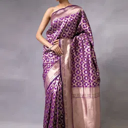 KALINI Woven Design Zari Silk Blend Banarasi Saree-image-93