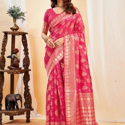 KALINI Woven Design Zari Silk Blend Banarasi Saree-image-16
