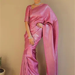 KALINI Woven Design Zari Silk Blend Banarasi Saree-image-95