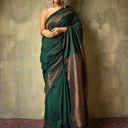 KALINI Woven Design Zari Silk Blend Banarasi Saree-image-96