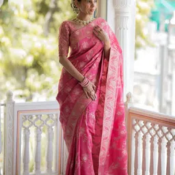 ZILVIRA Woven Design Zari Banarasi Saree-picture-16