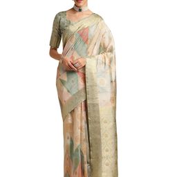 DOI MOI Ethnic Motifs Woven Design Zari Banarasi Saree-picture-37