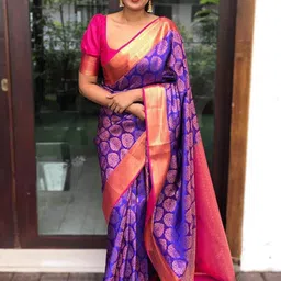 Aldwych Woven Design Ethnic Motifs Zari Designer Banarasi Saree-image-82